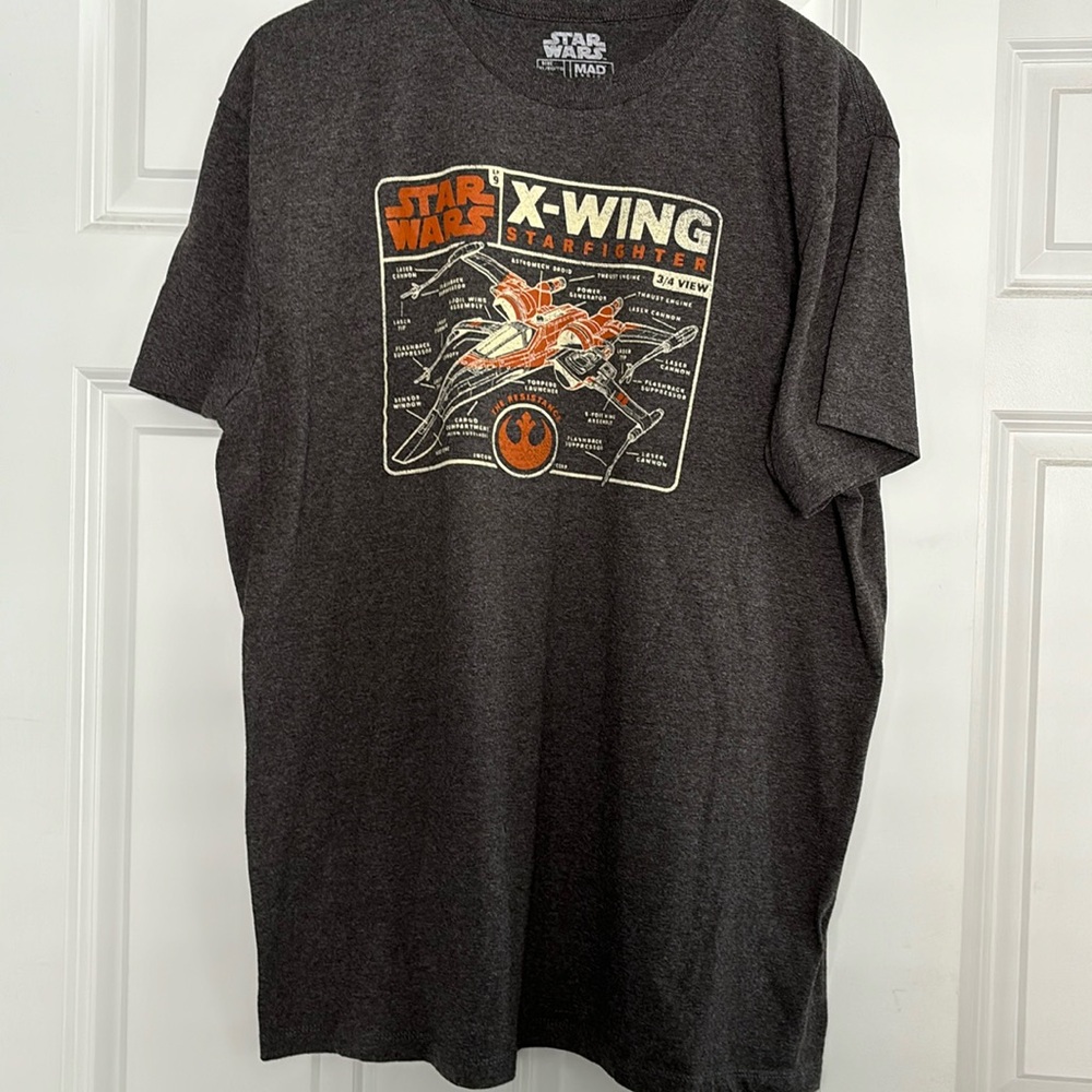 Star Wars X Wing Star Fighter Tee Men’s XL Gray Mad Engine